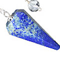 9615: Beaded blue lapis lazuli  pendulum healing