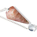 9624: Beaded Orange sunstone  pendulum healing