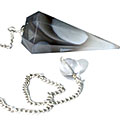9626: Beaded gray,white agate  pendulum healing