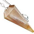 9627: Beaded orange,white agate  pendulum healing