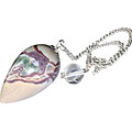 9657: White, Pink jasper  pendulum healing