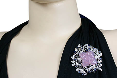 SKU 11075 unique Rose quartz Brooches Jewelry