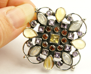 SKU 9489 unique Multi-stone Brooches Jewelry