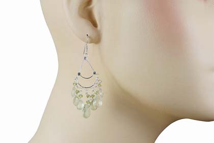 SKU 14013 unique Prehnite Earrings Jewelry