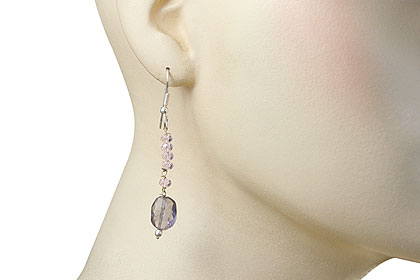 SKU 16376 unique Rose quartz Earrings Jewelry
