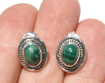 SKU 437 unique Malachite Earrings Jewelry