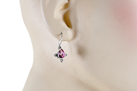 SKU 6016 unique Pink topaz Earrings Jewelry
