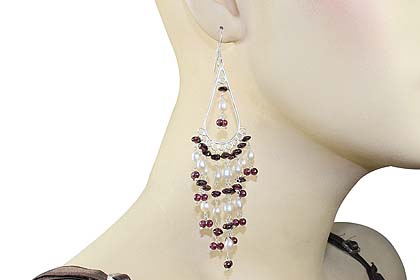 SKU 6050 unique Garnet Earrings Jewelry