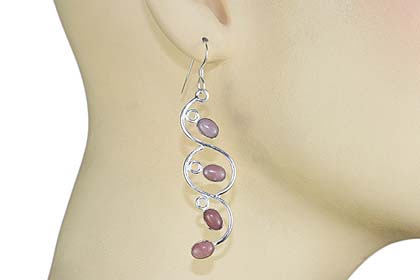 SKU 6330 unique Pink Opal Earrings Jewelry