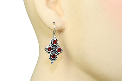 SKU 6352 unique Garnet Earrings Jewelry