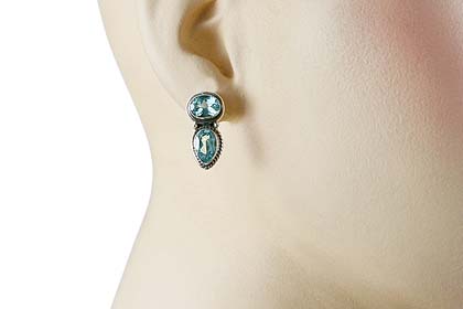 SKU 6424 unique Blue Topaz Earrings Jewelry
