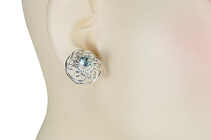 SKU 7959 unique Blue Topaz Earrings Jewelry