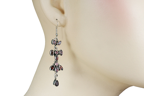 SKU 8069 unique Garnet Earrings Jewelry