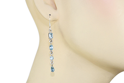 SKU 808 unique Blue Topaz Earrings Jewelry