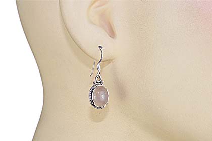 SKU 908 unique Rose quartz Earrings Jewelry