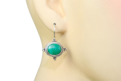 SKU 9102 unique Malachite Earrings Jewelry