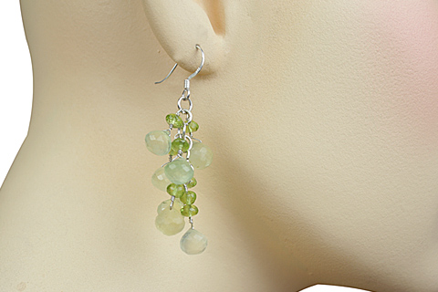 SKU 9217 unique Prehnite Earrings Jewelry