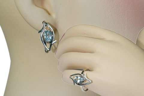SKU 9230 unique Blue Topaz Earrings Jewelry