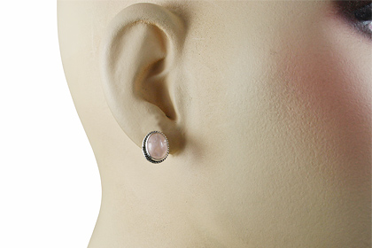 SKU 990 unique Rose quartz Earrings Jewelry