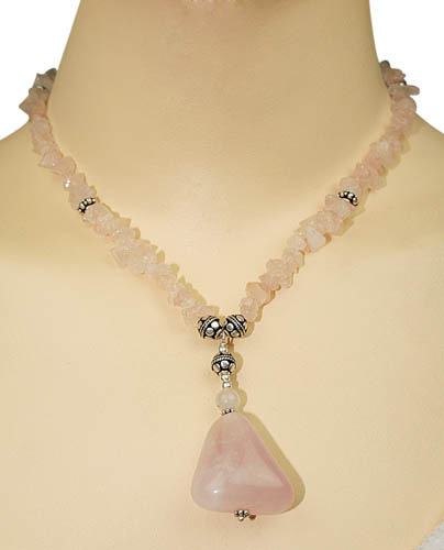 SKU 8541 unique Rose quartz Necklaces Jewelry