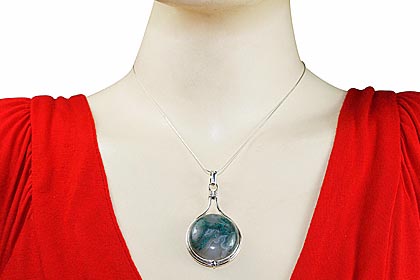 SKU 1411 unique Moss agate Pendants Jewelry