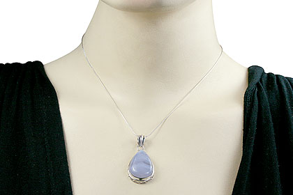 SKU 15493 unique Blue Lace Agate Pendants Jewelry