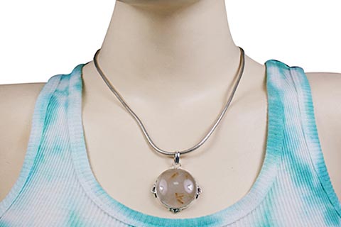 SKU 1822 unique Rutilated quartz Pendants Jewelry