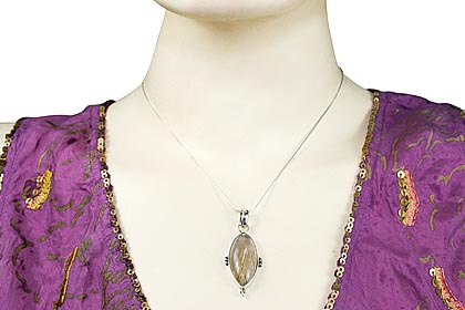 SKU 1826 unique Rutilated quartz Pendants Jewelry