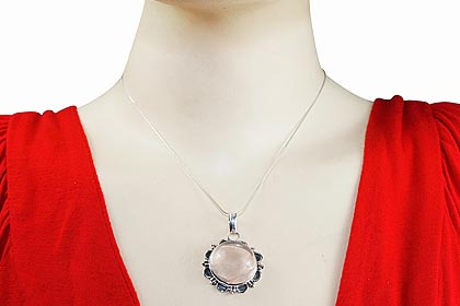SKU 717 unique Rose quartz Pendants Jewelry