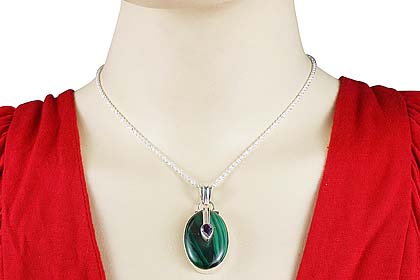 SKU 7334 unique Malachite Pendants Jewelry