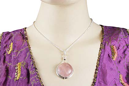 SKU 760 unique Rose quartz Pendants Jewelry
