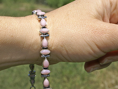 SKU 10989 unique Pink Opal bracelets Jewelry