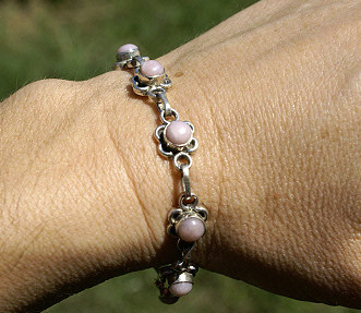 SKU 11037 unique Pink Opal bracelets Jewelry