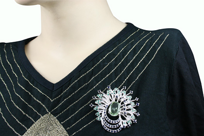 SKU 12448 unique Green Amethyst brooches Jewelry