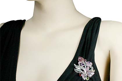 SKU 13589 unique multi-stone brooches Jewelry