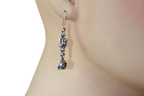 SKU 10009 unique Aquamarine earrings Jewelry