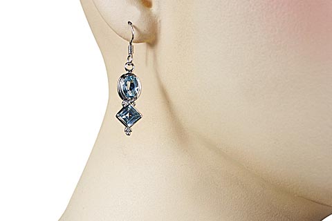 SKU 10090 unique Blue Topaz earrings Jewelry
