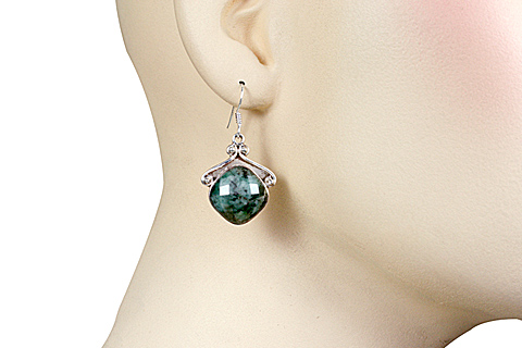 SKU 10125 unique Emerald earrings Jewelry
