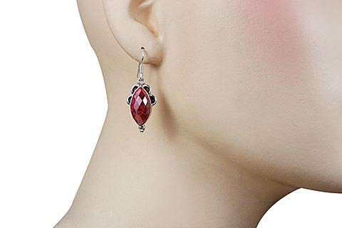 SKU 10135 unique Ruby earrings Jewelry