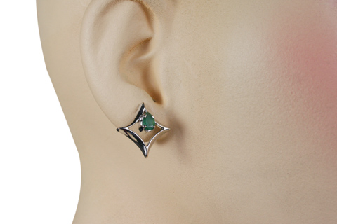 SKU 10510 unique Emerald earrings Jewelry