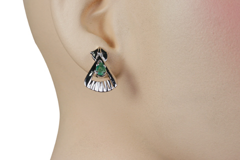 SKU 10513 unique Emerald earrings Jewelry