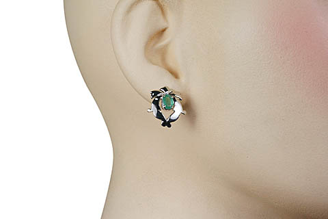 SKU 10515 unique Emerald earrings Jewelry