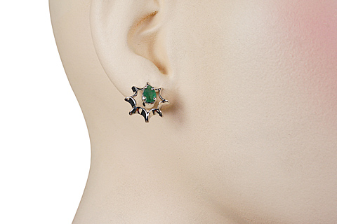 SKU 10516 unique Emerald earrings Jewelry