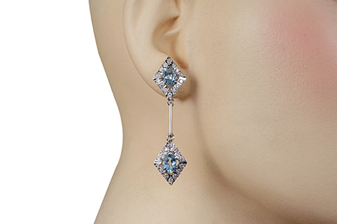 SKU 10522 unique Blue Topaz earrings Jewelry