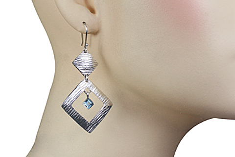SKU 10657 unique Blue Topaz earrings Jewelry
