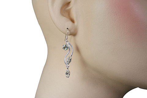 SKU 10706 unique Green amethyst earrings Jewelry