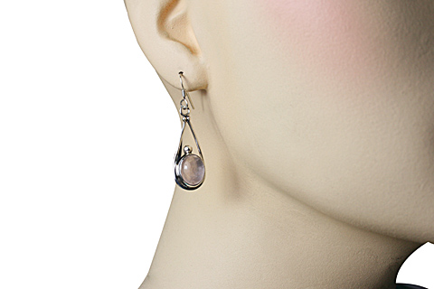 SKU 10714 unique Rose quartz earrings Jewelry