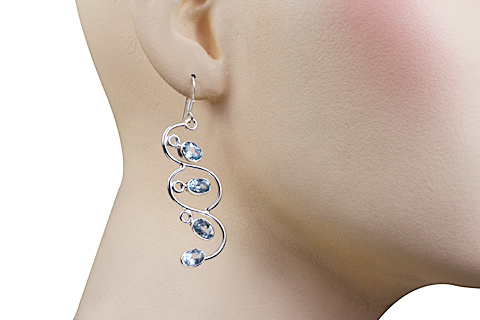 SKU 10742 unique Blue Topaz earrings Jewelry