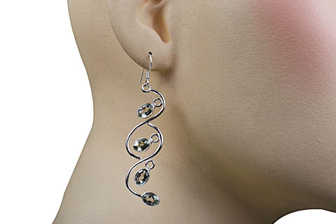 SKU 10743 unique Green amethyst earrings Jewelry