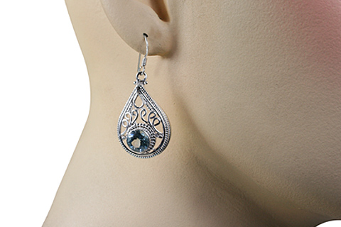 SKU 10768 unique Blue Topaz earrings Jewelry